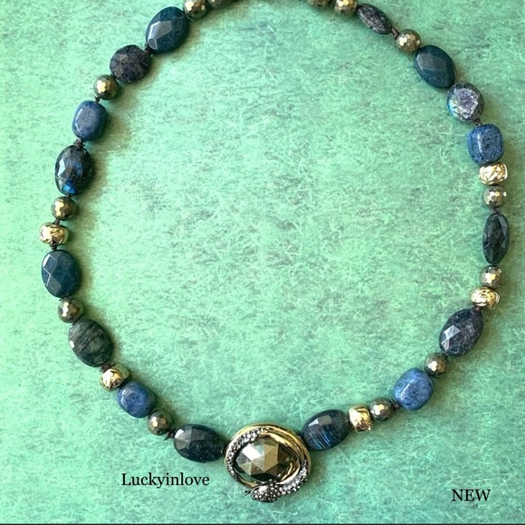 Alexis Bittar New Vanitas Coiled Snake Labradorite Beaded Statement Necklace - Picture 3 of 15